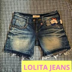 ロリータジーンズ LOLITA ショートパンツ　デニム　野球・チア　わんちゃんのサムネイル