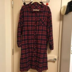 赤チェック ロングシャツのサムネイル