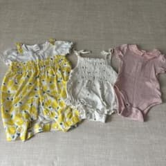 ベビー ロンパース 3点セット 70cm GAP まとめ売り 女の子夏服 保育園