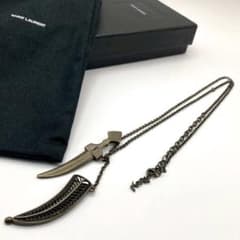 美品】サンローラン ネックレス ナイフモチーフ 鞘付き YSL金具 箱付き 