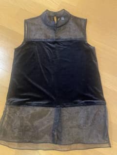 黒のベルベットシースルートップスのサムネイル