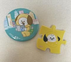 BTS ジミン BT21 CHIMMY 缶バッジ＆パズル型クリップ セットのサムネイル