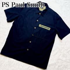 PS PaulSmith 現行 ネイビー グリーン パッチワーク カラーシャツ PS PaulSmith 現行 ネイビー グリーン パッチワーク カラーシャツ