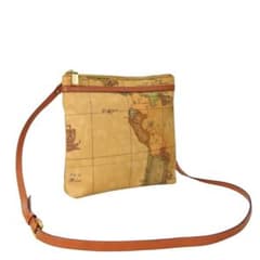本物 美品 □ プリマクラッセ □ マップ柄 世界地図 斜めがけ 