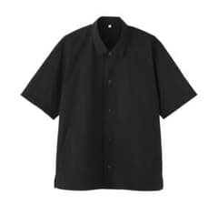 MUJI Labo 天然素材を原料に染色した半袖シャツ 紳士XL黒/ブラック