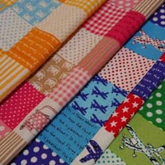 レトロ ポップ 乗り物柄 カットクロス はぎれ4枚セットのサムネイル
