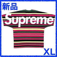 シュプリームインターシャ編みロゴショートスリーブトップスXL se1404r 