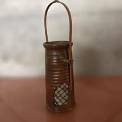 花瓶　陶器　光悦窓手付　昭和の品のサムネイル