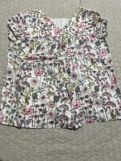 보타니컬 무늬 리넨 블라우스 컷소우 130 소녀 GAP KIDS