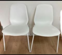 IKEA座面とメタル脚がホワイト チェア 2脚セット シンプル - メルカリ