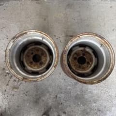 当時物 加工鉄チン ホイール 13インチ 11J街道レーサー旧車PCD114.3 