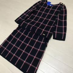 ネイビーチェックのニットセットアップ★ブルーレーベルクレストブリッジのサムネイル