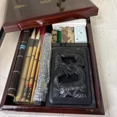 書道セット 硯箱 筆 墨 硯 文房四宝 - メルカリ