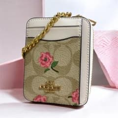 COACH シグネチャー 花柄 パスケース カードケース 小銭入れ 財布のサムネイル