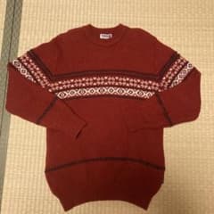 90s　K-SWISS 赤 ノルディック柄 セーター Lサイズ　古着のサムネイル