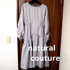 グレー ギンガムチェック 長袖ティアードロングワンピースF - メルカリ
