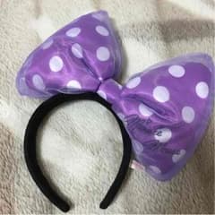 ディズニー ミニーちゃん ミニー リボン 紫 パープル カチューシャのサムネイル