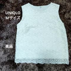 UNIQLO　 レース ノースリーブ トップス アイボリー　Mのサムネイル