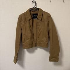 ZARA ブラウン クロップドジャケットのサムネイル
