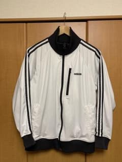 adidas 90's万国旗タグ　ヴィンテージトラックジャケット　白/濃緑のサムネイル