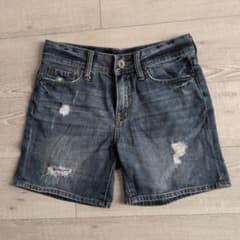 y2k グランジ vintage ダメージ デニムショートパンツ 色落ち
