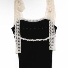 andmary Lil lace knit tops black - メルカリ