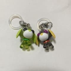 お茶犬　めじるしアクセサリー　リョク　ロン　2個セット　ガチャガチャのサムネイル