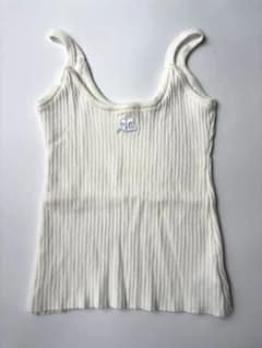 Courrèges クレージュ ロゴ刺繍 リブ キャミ 白 Courrèges クレージュ ロゴ刺繍 リブ キャミ 白 - メルカリ
