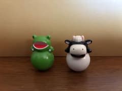 パペットマペット　カエルくんウシくん　起き上がりこぼし 2点セットのサムネイル