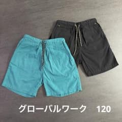 グローバルワーク　ショートパンツ　120 ブラック　　　　　ブルー　2枚セットのサムネイル