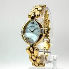 美品✨稼働 SEIKO エクセリーヌ 2Pダイヤ ブレスウォッチ シェル文字盤