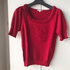【TO BE CHIC】サマーニットセーター 赤 サイズＭのサムネイル
