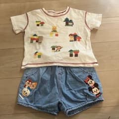 Disney KIDEA T 셔츠 데님 반바지 설정
