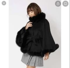 セシルマクビー　CECIL McBEE ポンチョ　コート　ケープ　リボン　ファー m92615615744_1.jpg?1746342425