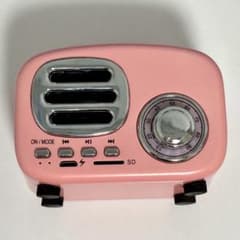 ダイソー　Bluetoothスピーカー　レトロラジオ　ピンク　付属品無しのサムネイル