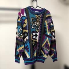 希少 フィッチェ 90s ドン小西 ロゴ マルチカラー ニット 菅田将暉 総