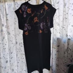 DoCLASSE 花柄 ネイビー　切替 XXL 膝丈 ワンピースのサムネイル
