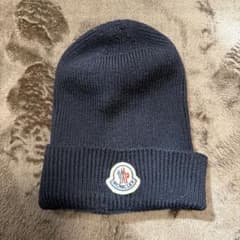 MONCLER ネイビー ニット帽 - メルカリ