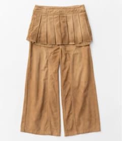 スカート付きワイドレッグパンツ ブラウンのサムネイル