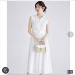 toccocloset刺繍入りホワイトノースリーブワンピースのサムネイル