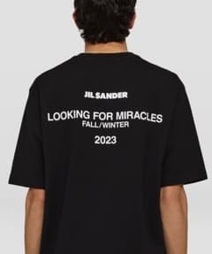 ジルサンダー バックロゴ Tシャツ メンズ Mサイズ 23FW ブラック 