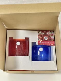 琉球ガラス 赤青コップ 2個セットのサムネイル