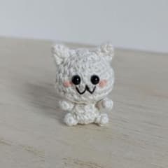 아미구루미 치비 고양이 미니 화이트 고양이 고양이 화이트 베이비 코튼 베니 2 스트랩