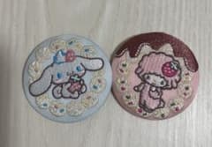 サンリオ 刺繍缶バッジ シナモロール マイメロディ 2種セットのサムネイル