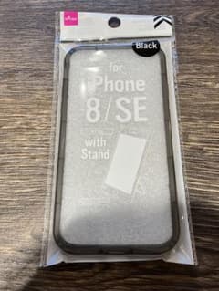ダイソー　スタンド付スマホケース（SE3、ブラック）のサムネイル