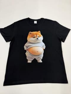 柴犬 イラスト プリントTシャツ ブラックのサムネイル
