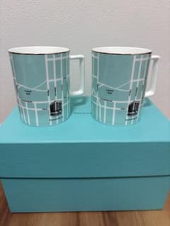 Tiffany & Co. 水色 地図柄 マグカップ 2個セットのサムネイル