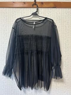 ブラック 4L 長袖ブラウスのサムネイル