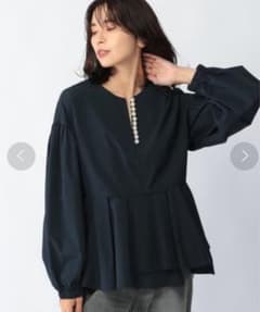 【ニッシー様専用】バンヤードストーム パール　ロングスリーブブラウス　ネイビーのサムネイル