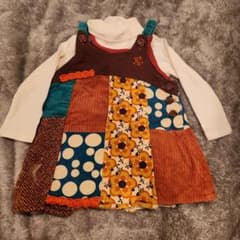 パッチワークワンピース&H&M長袖ロンパースのサムネイル